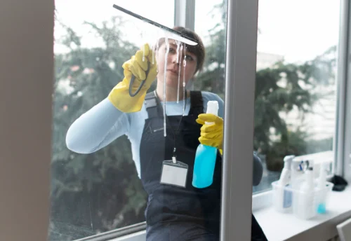 Nettoyage de vitres intérieures et extérieures au Grand-Celland